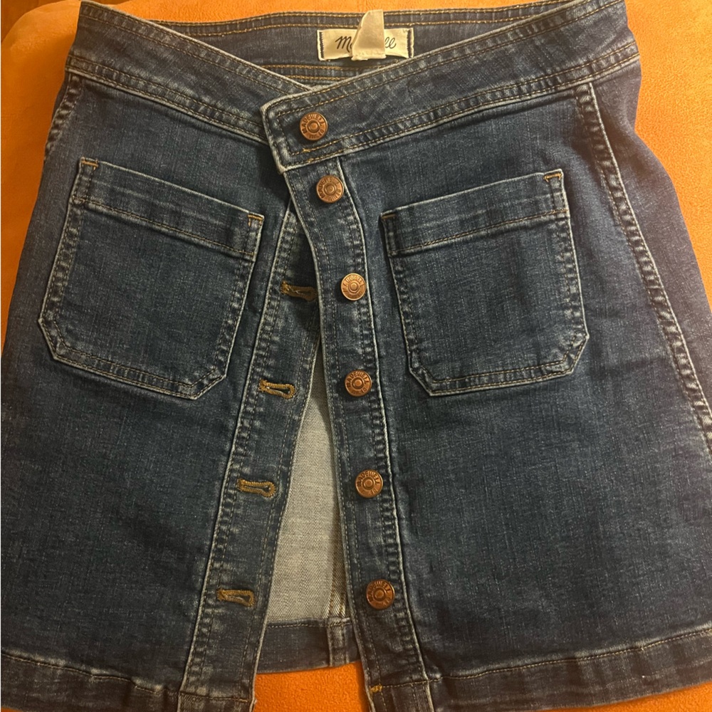 Madewell jean button up skirt